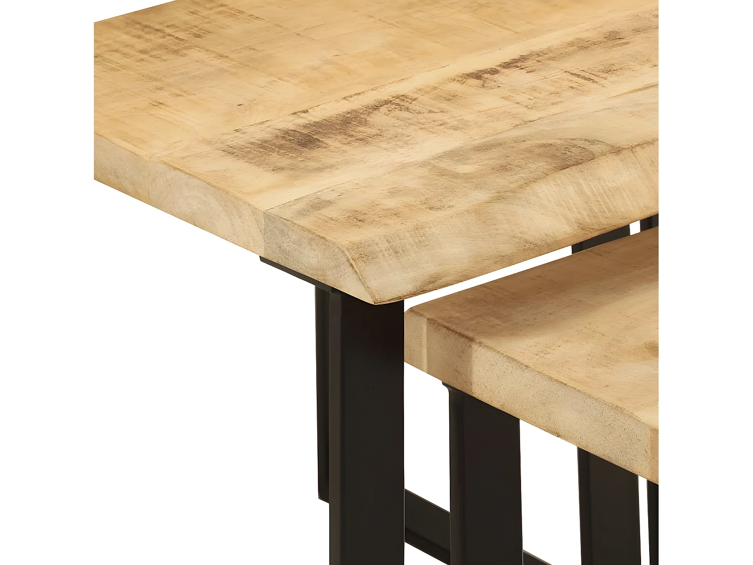 Tables gigognes 3 pcs avec bord vivant bois de manguier massif