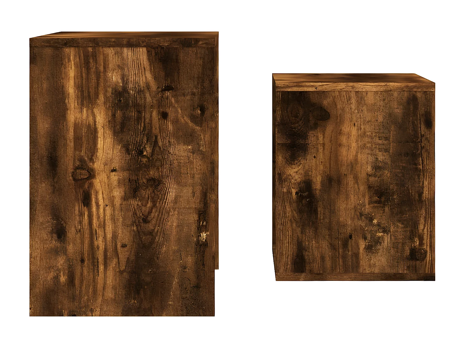 Tables basses gigognes 2 pcs chêne fumé bois d'ingénierie