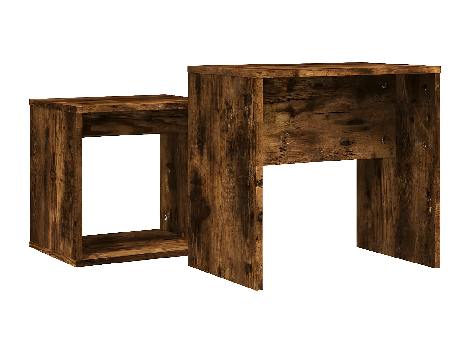 Tables basses gigognes 2 pcs chêne fumé bois d'ingénierie