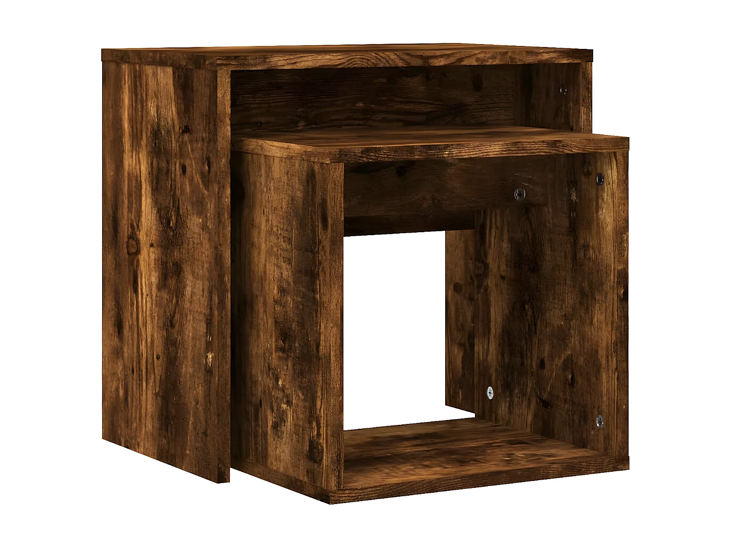 Tables basses gigognes 2 pcs chêne fumé bois d'ingénierie