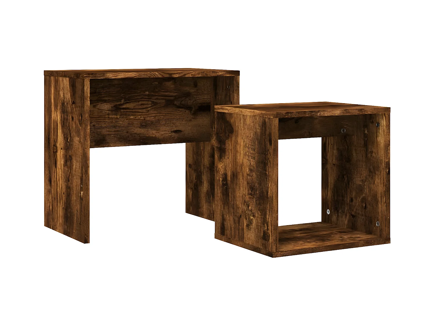 Tables basses gigognes 2 pcs chêne fumé bois d'ingénierie