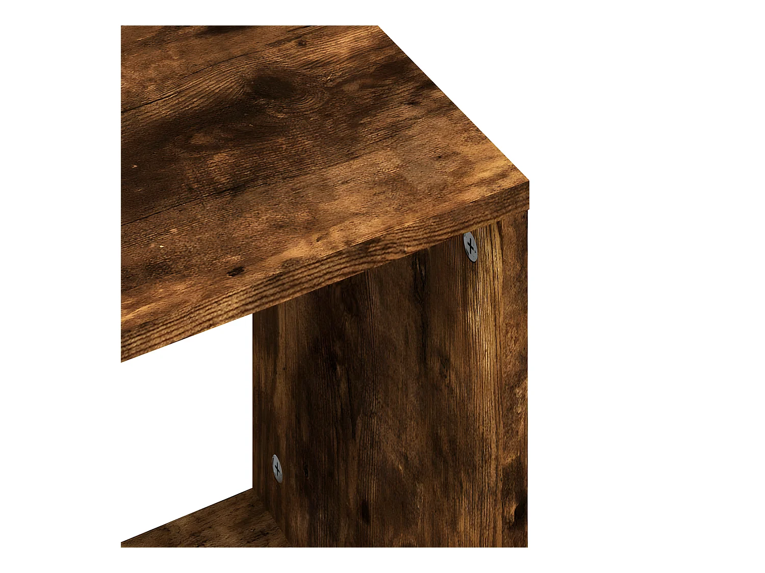 2-delige Tafeltjesset bewerkt hout gerookt eikenkleurig