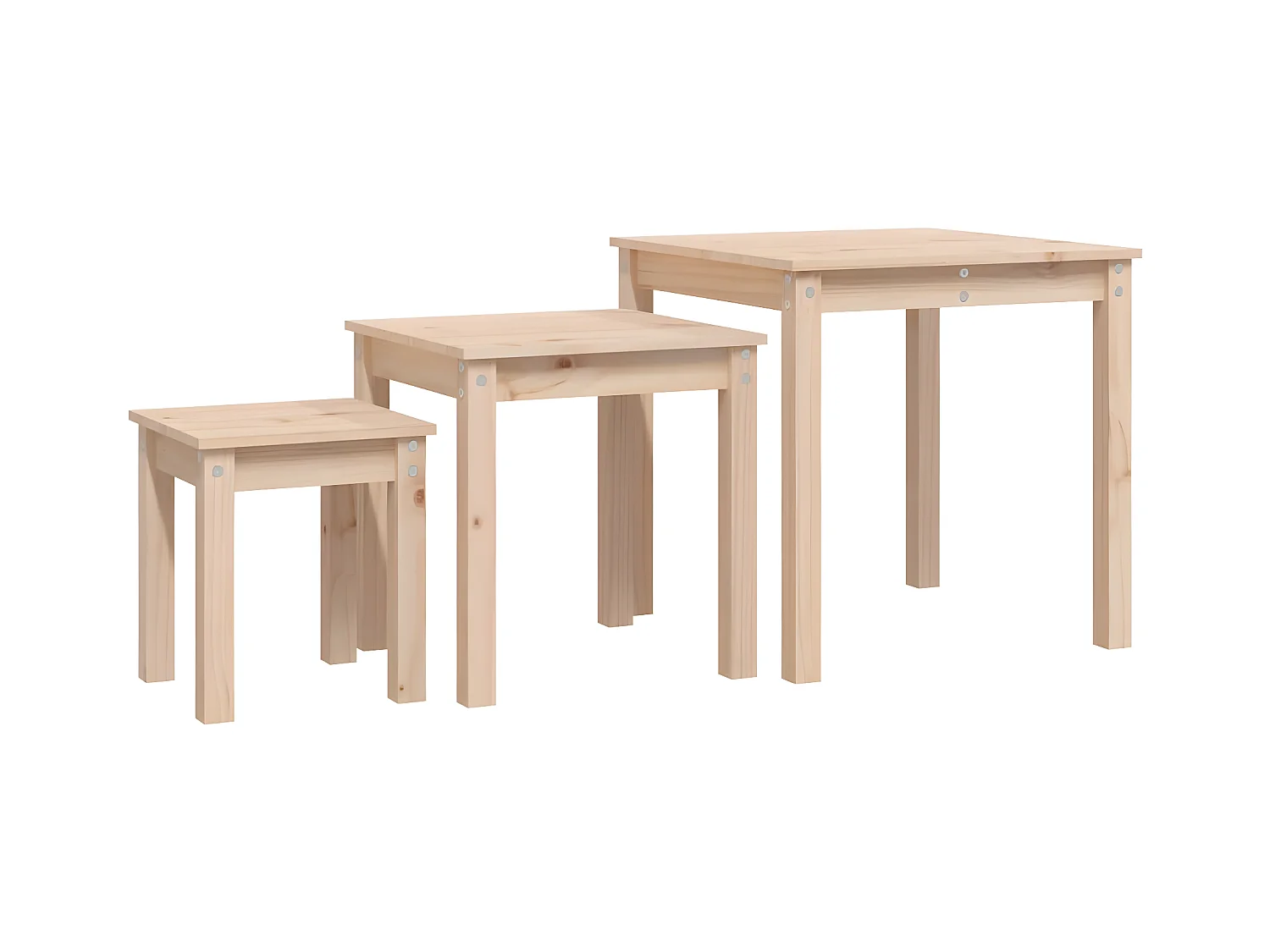 Tables gigognes 3 pcs Bois de pin massif