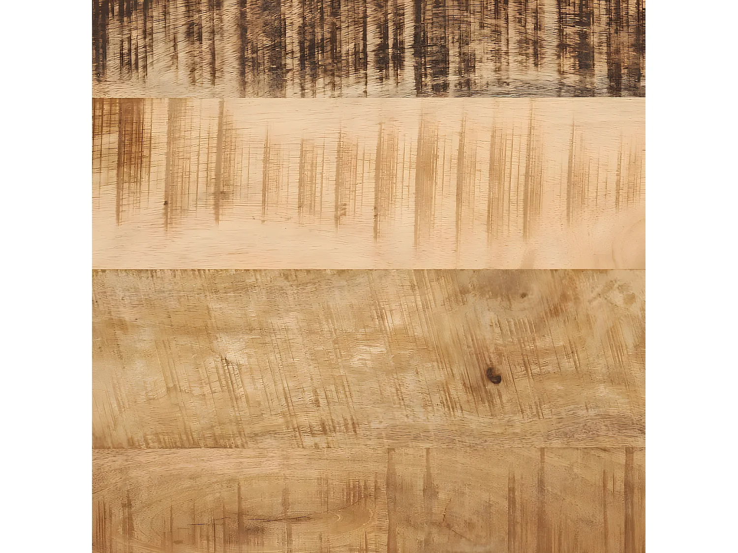 Tables basses gigognes 3 pcs bois massif de manguier et fer