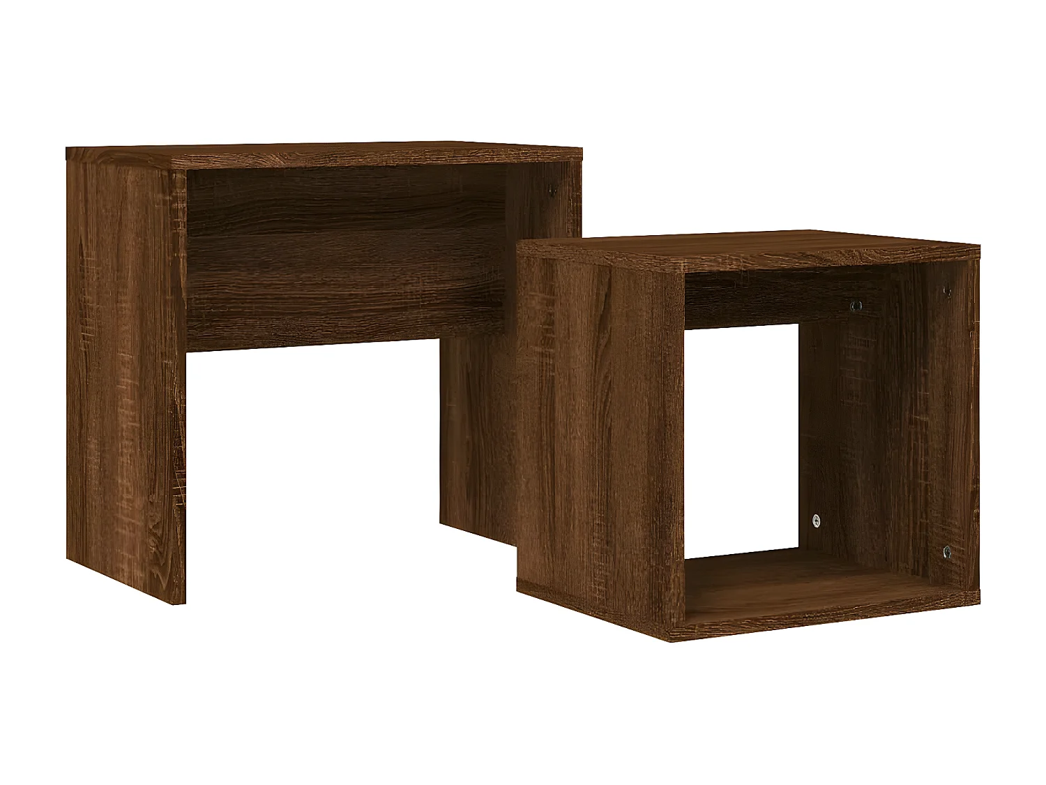 Tables basses gigognes 2 pcs chêne marron bois d'ingénierie
