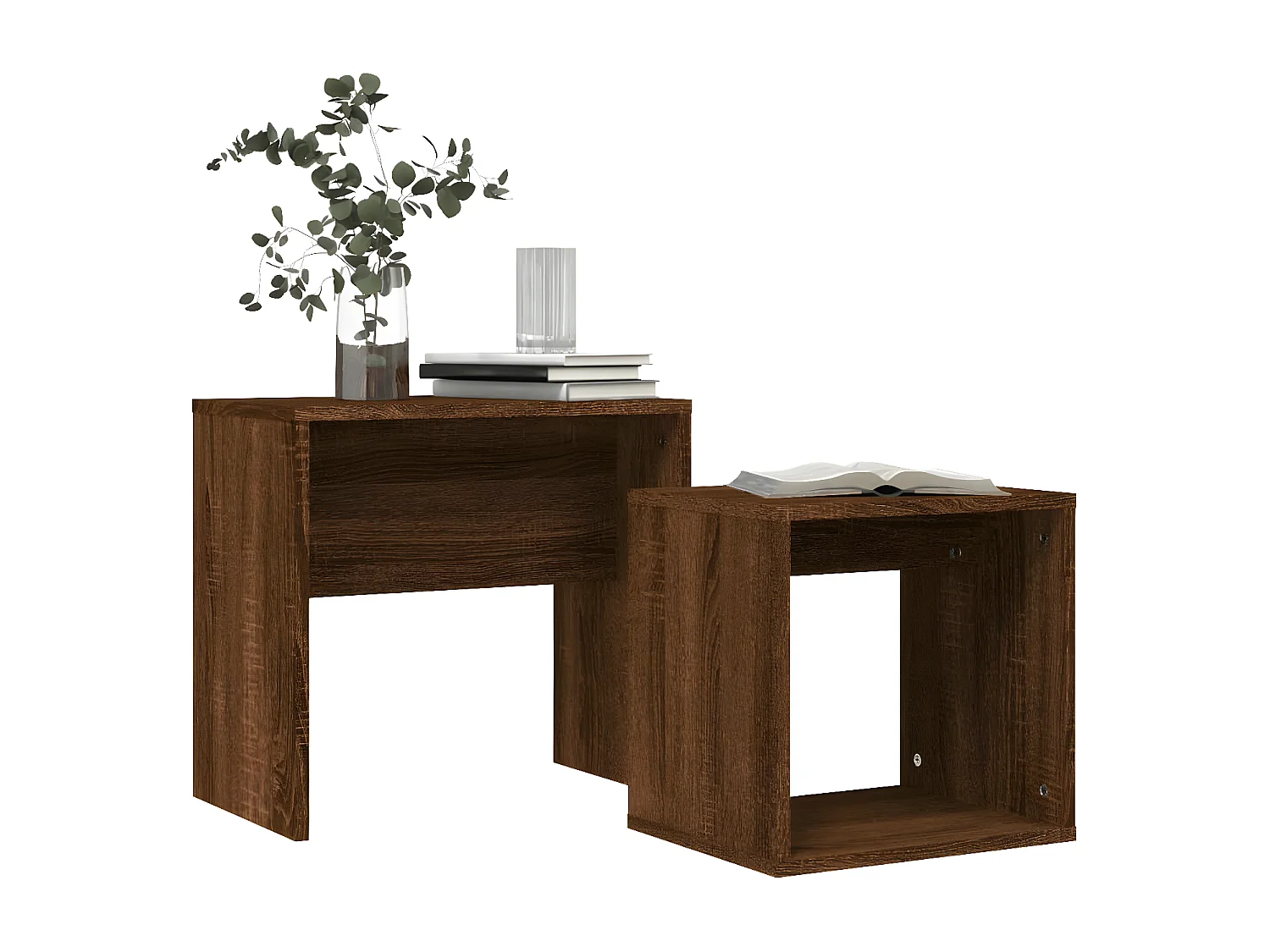 Tables basses gigognes 2 pcs chêne marron bois d'ingénierie