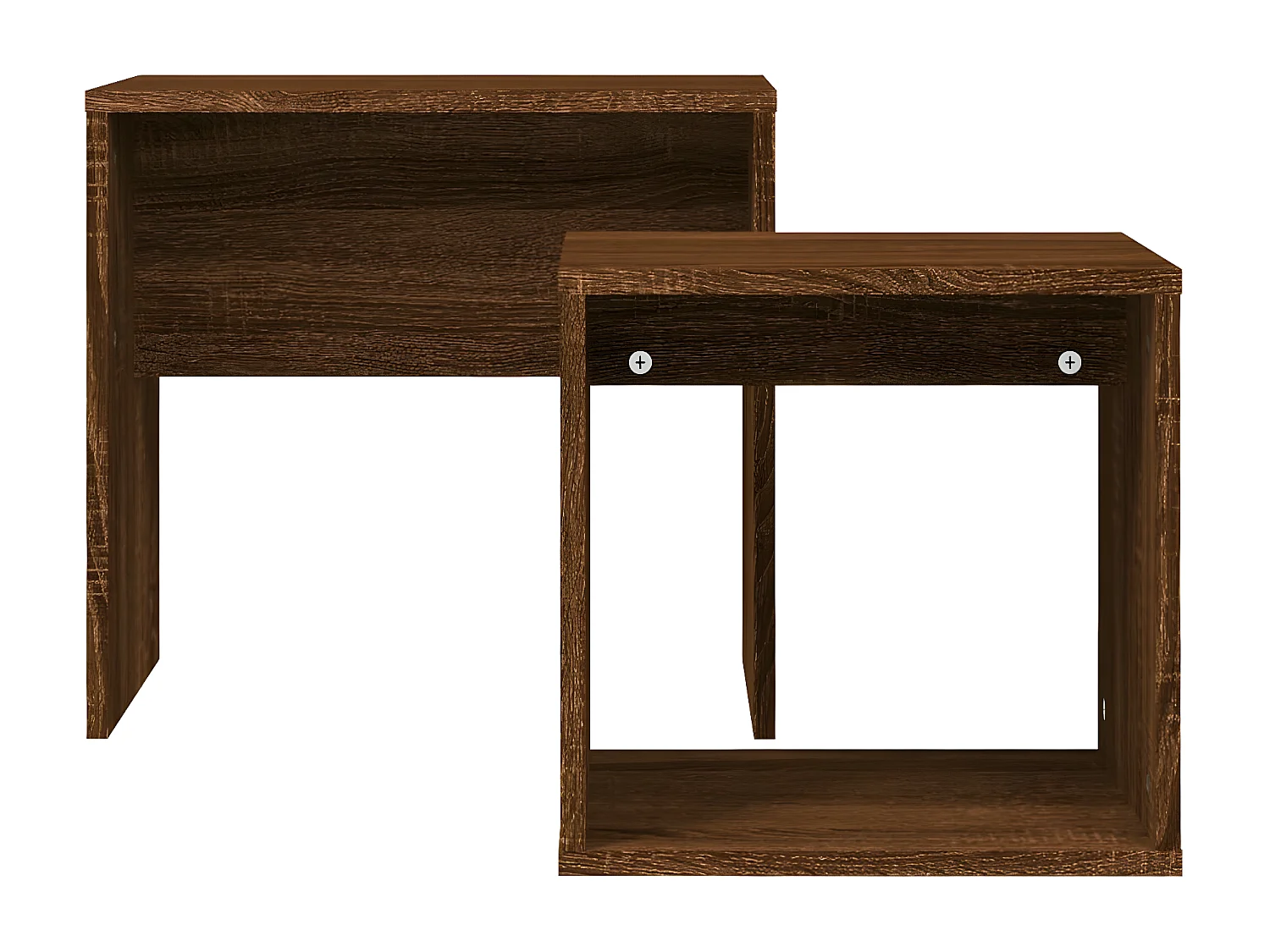 Tables basses gigognes 2 pcs chêne marron bois d'ingénierie