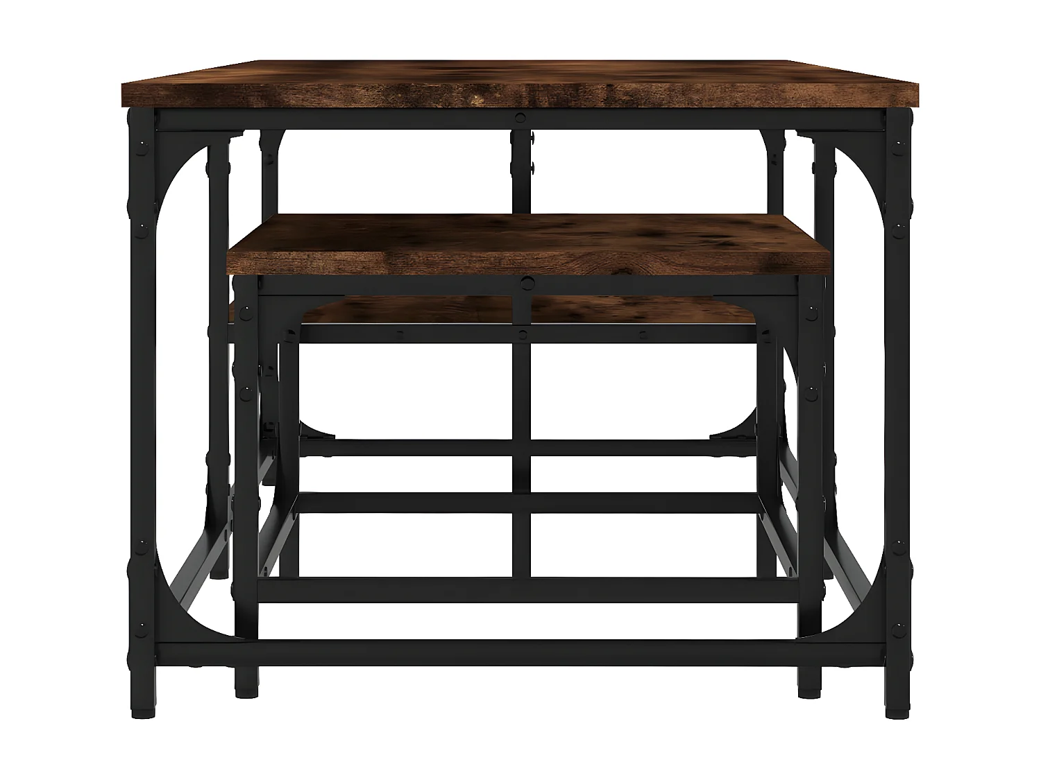 Tables basses gigognes 2 pcs chêne fumé bois d'ingénierie