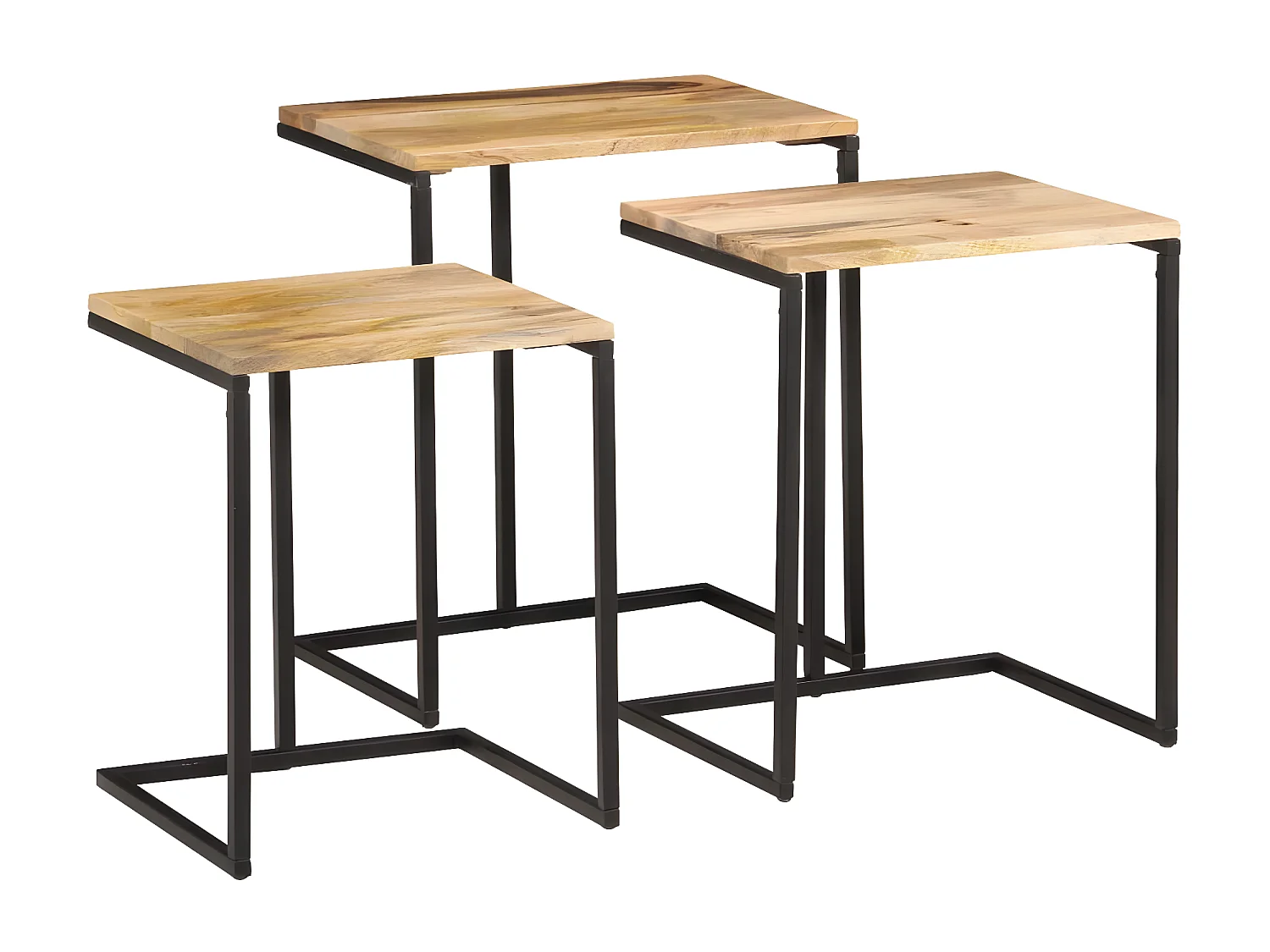 Tables gigognes 3 pcs bois massif d'acacia