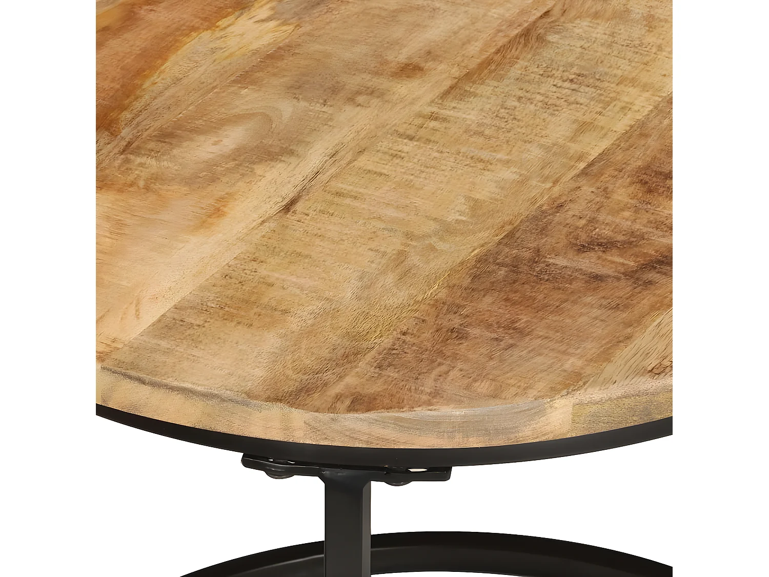 Tables gigognes 3 pcs bois de manguier massif brut