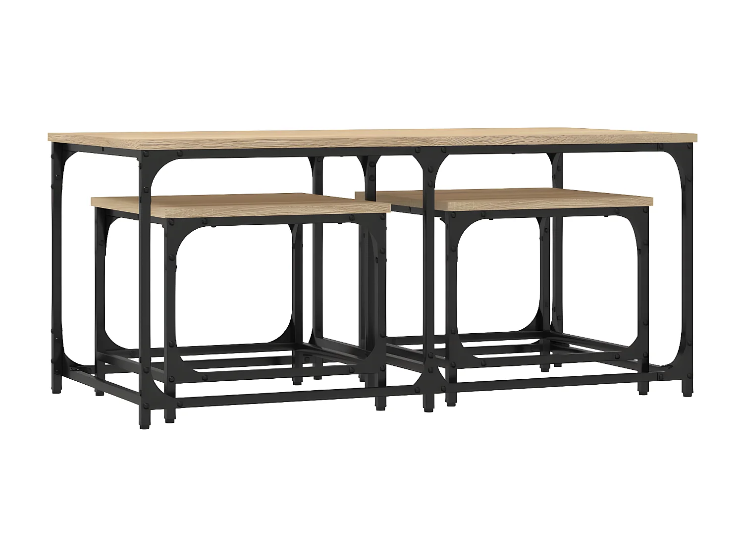 Tables basses gigognes 3 pcs chêne sonoma bois d'ingénierie