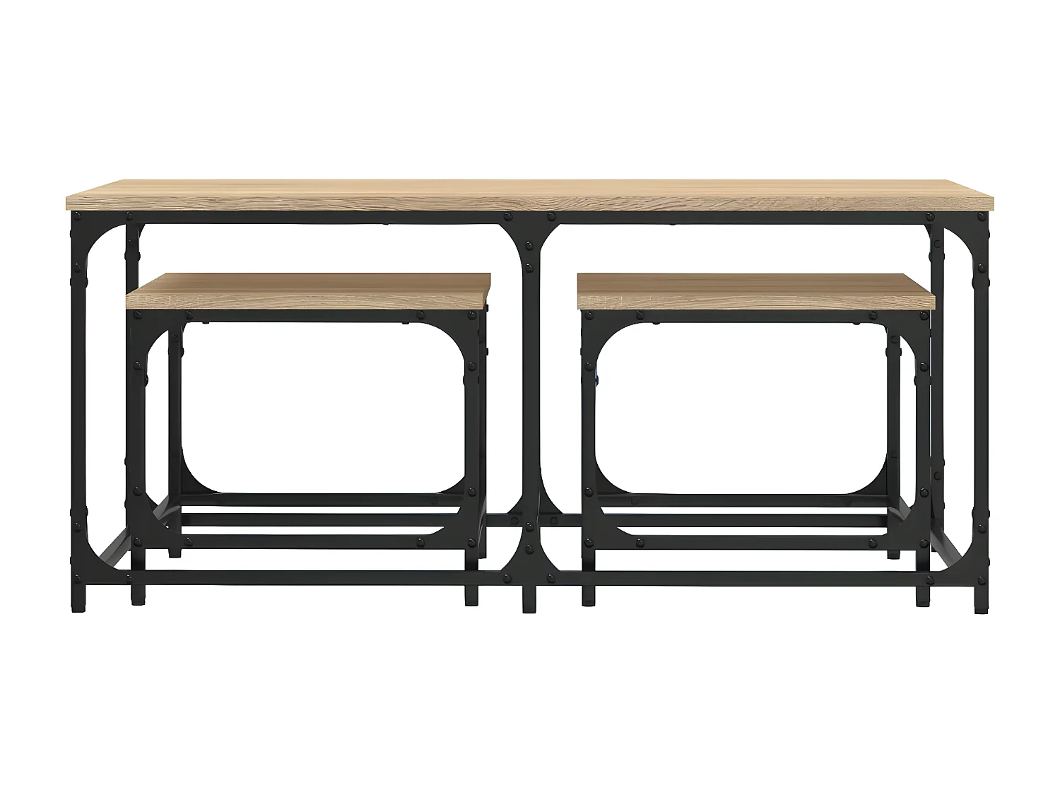 Tables basses gigognes 3 pcs chêne sonoma bois d'ingénierie