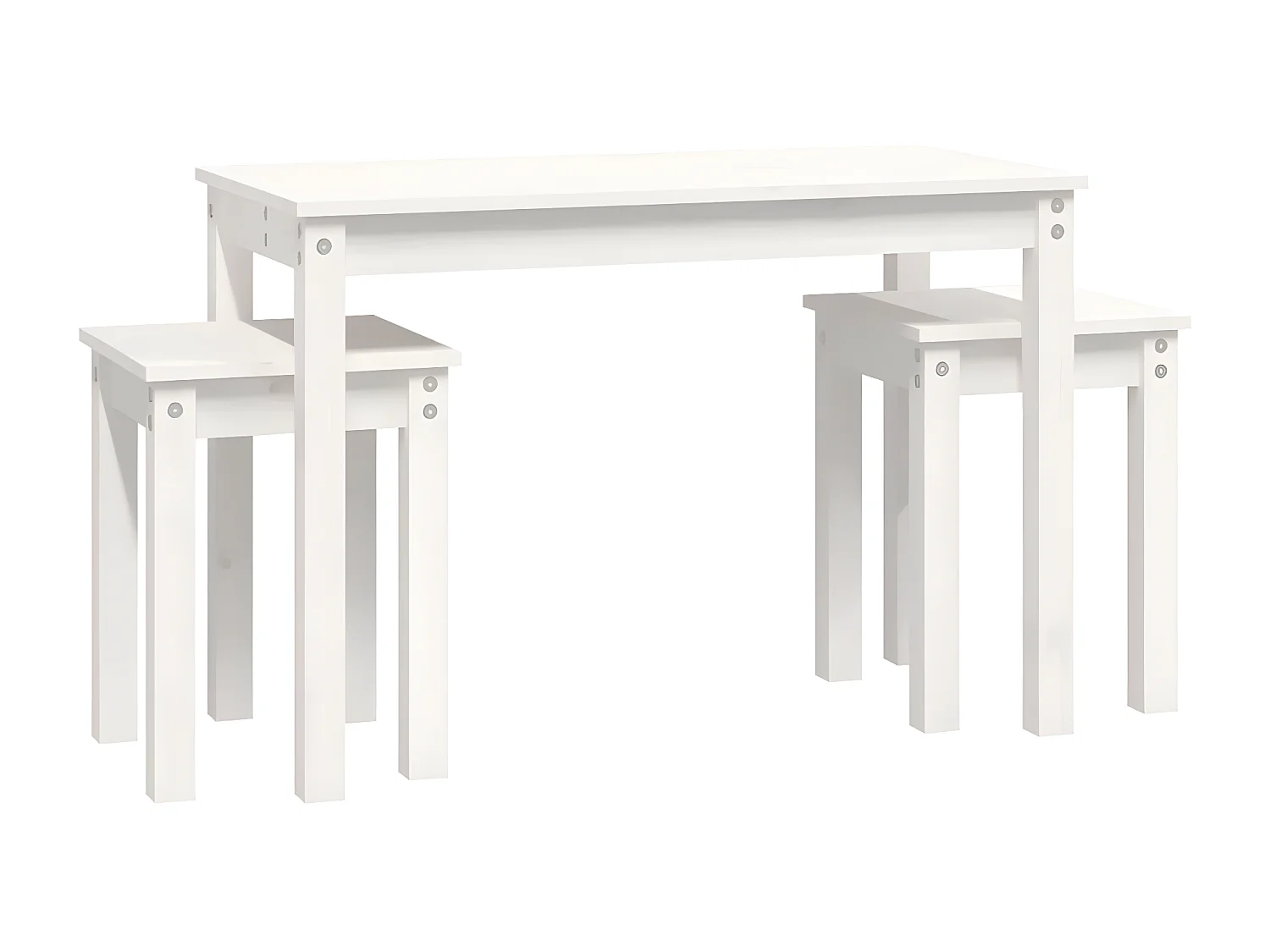 Tables gigognes 3 pcs Blanc Bois de pin massif
