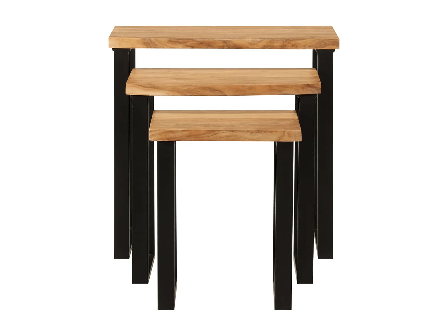 Tables gigognes 3 pcs avec bord vivant bois massif d'acacia