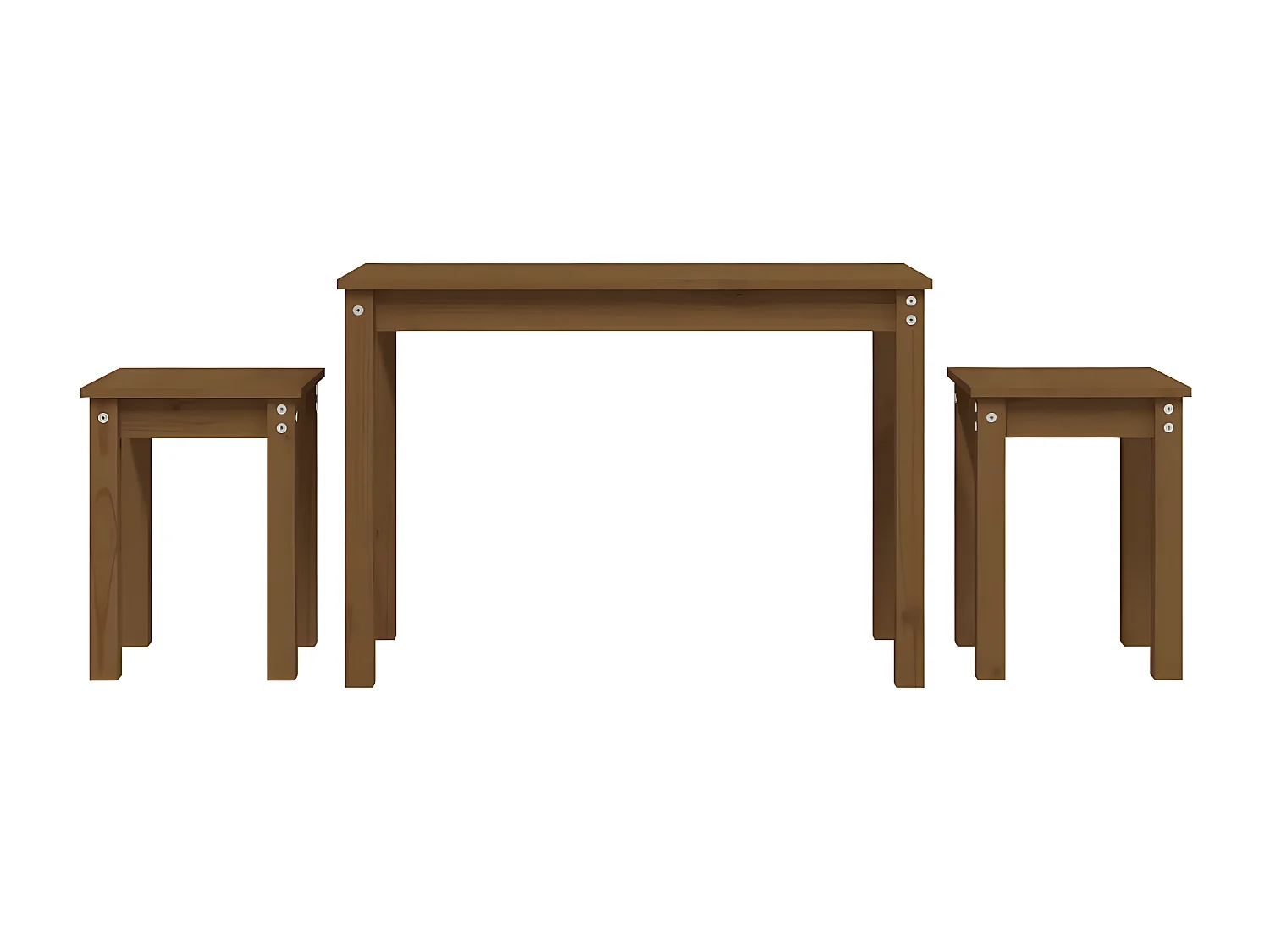 Tables gigognes 3 pcs Marron miel Bois de pin massif