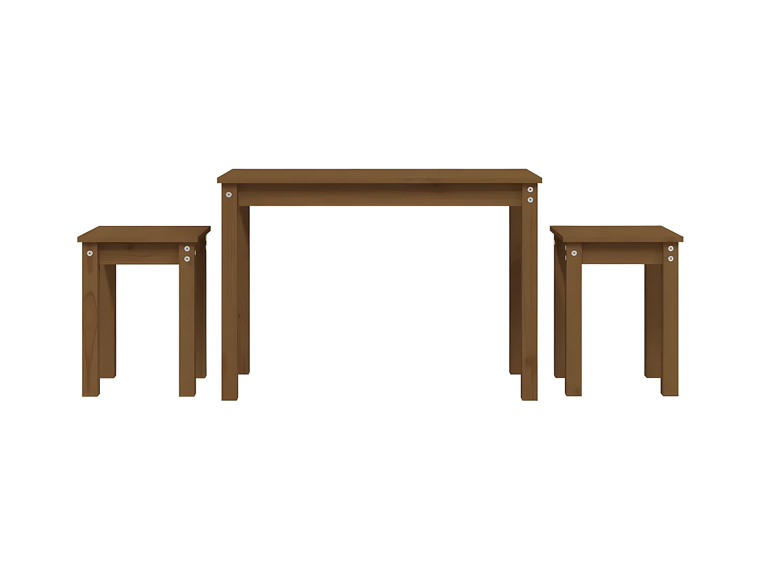 Tables gigognes 3 pcs Marron miel Bois de pin massif