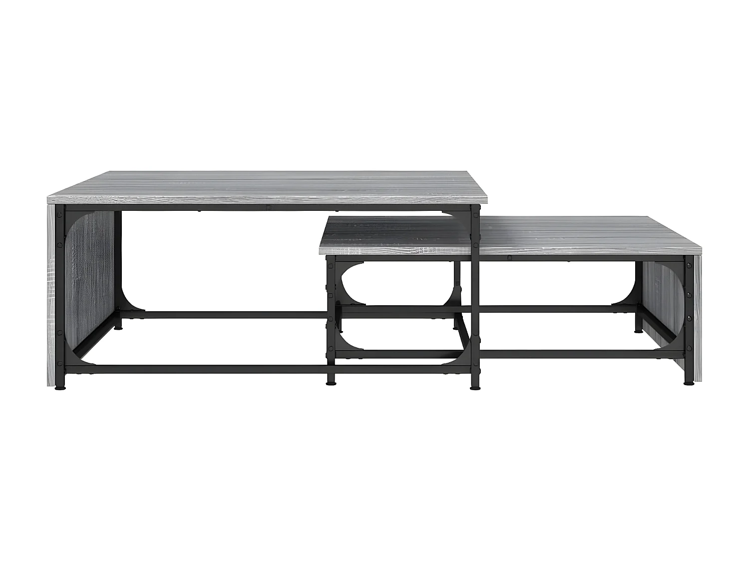Tables basses gigognes 2pcs sonoma gris bois d'ingénierie métal
