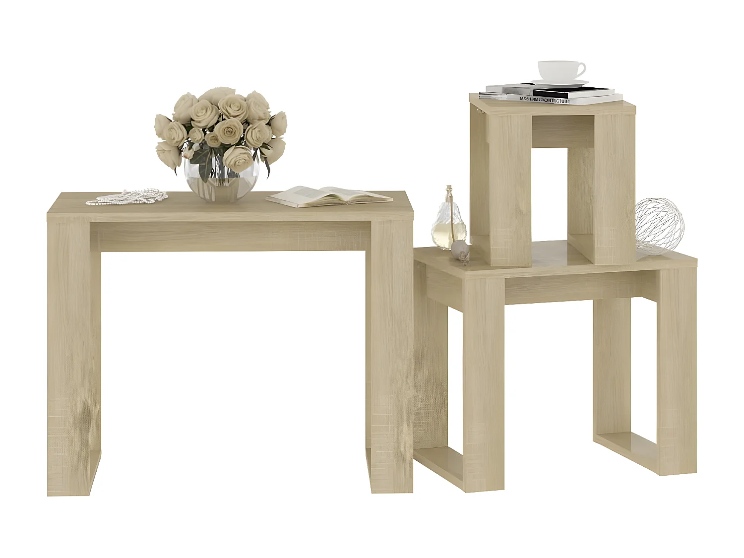 Tables gigognes 3 pcs Chêne Sonoma