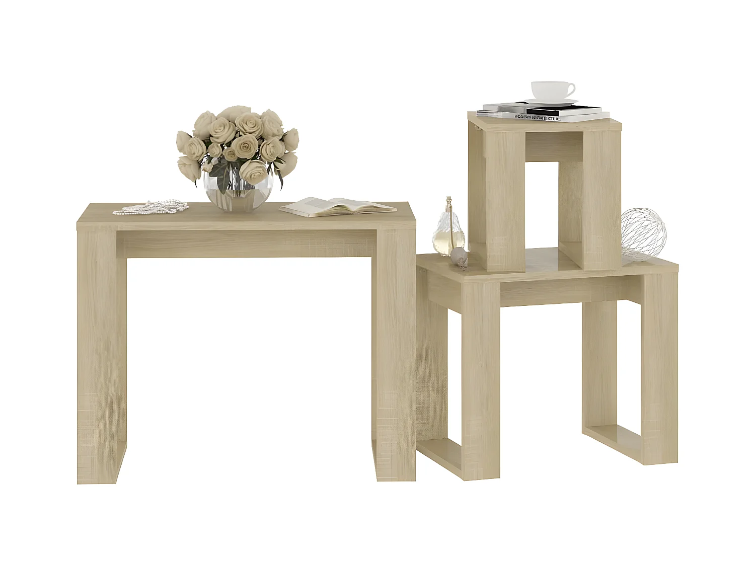 Tables gigognes 3 pcs Chêne Sonoma