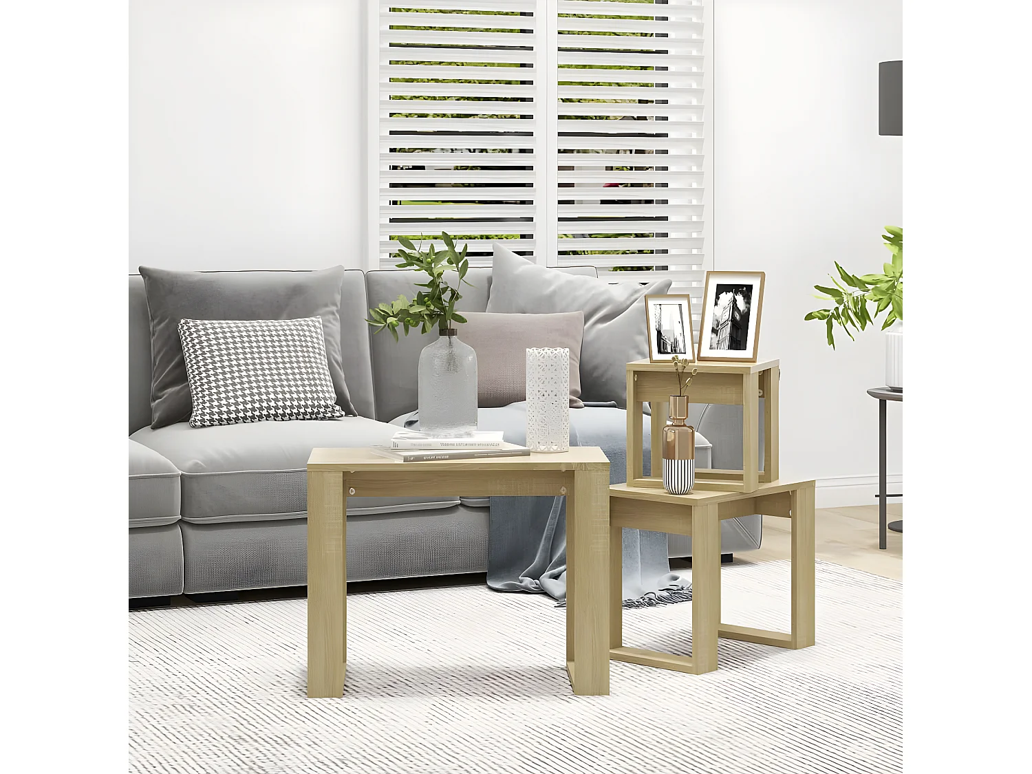 Tables gigognes 3 pcs Chêne Sonoma