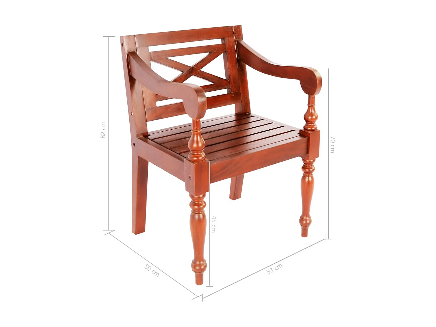 Cadeiras Batávia 2 pcs madeira de mogno maciço castanho-escuro