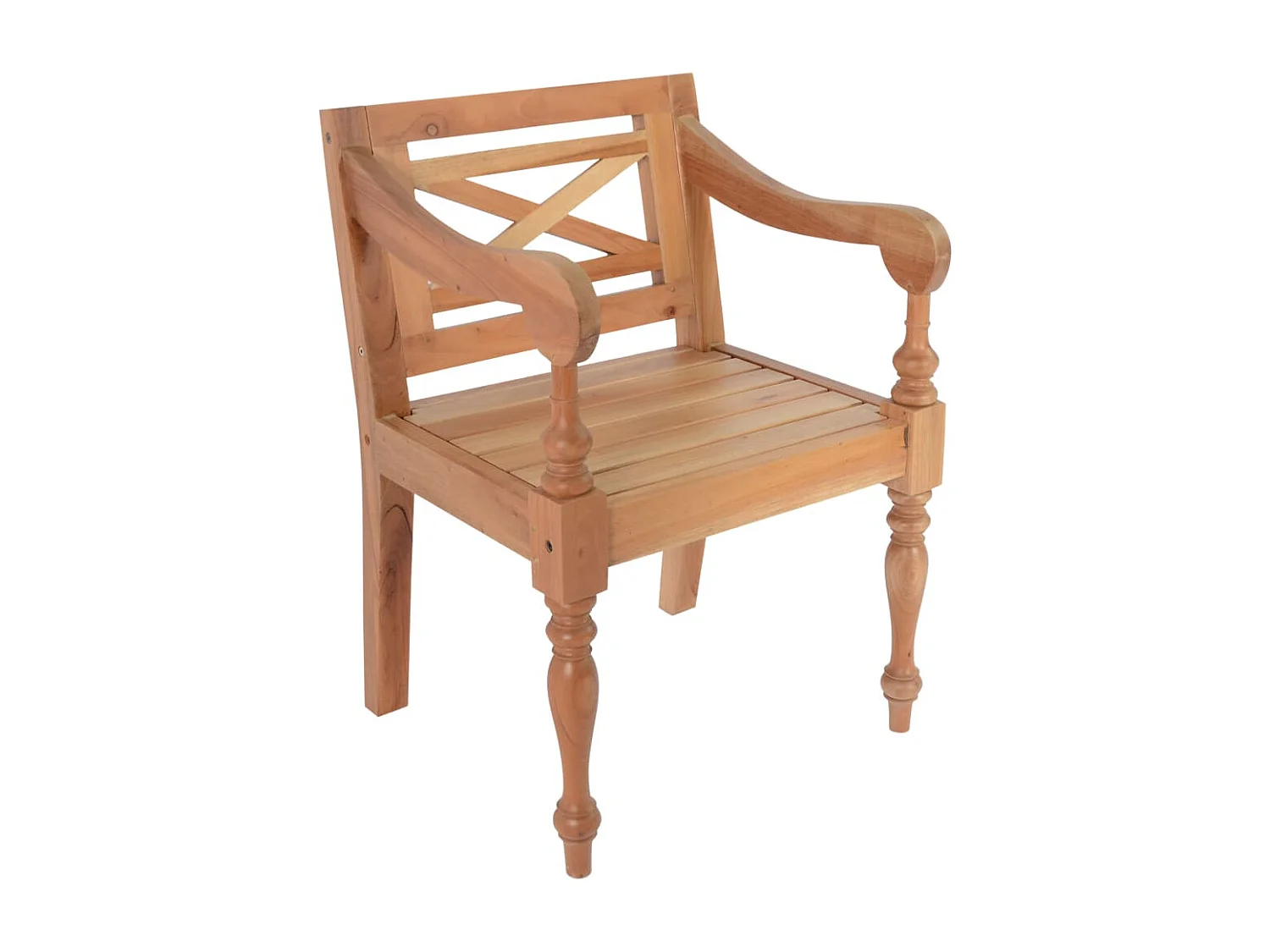 Chaises Batavia lot de 2 marron clair bois d'acajou solide