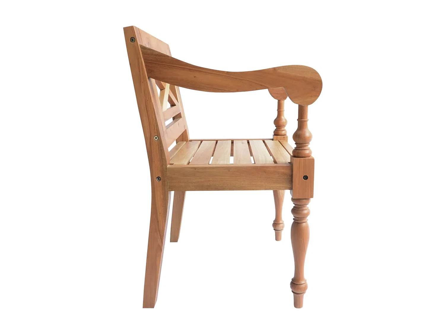 Chaises Batavia lot de 2 marron clair bois d'acajou solide