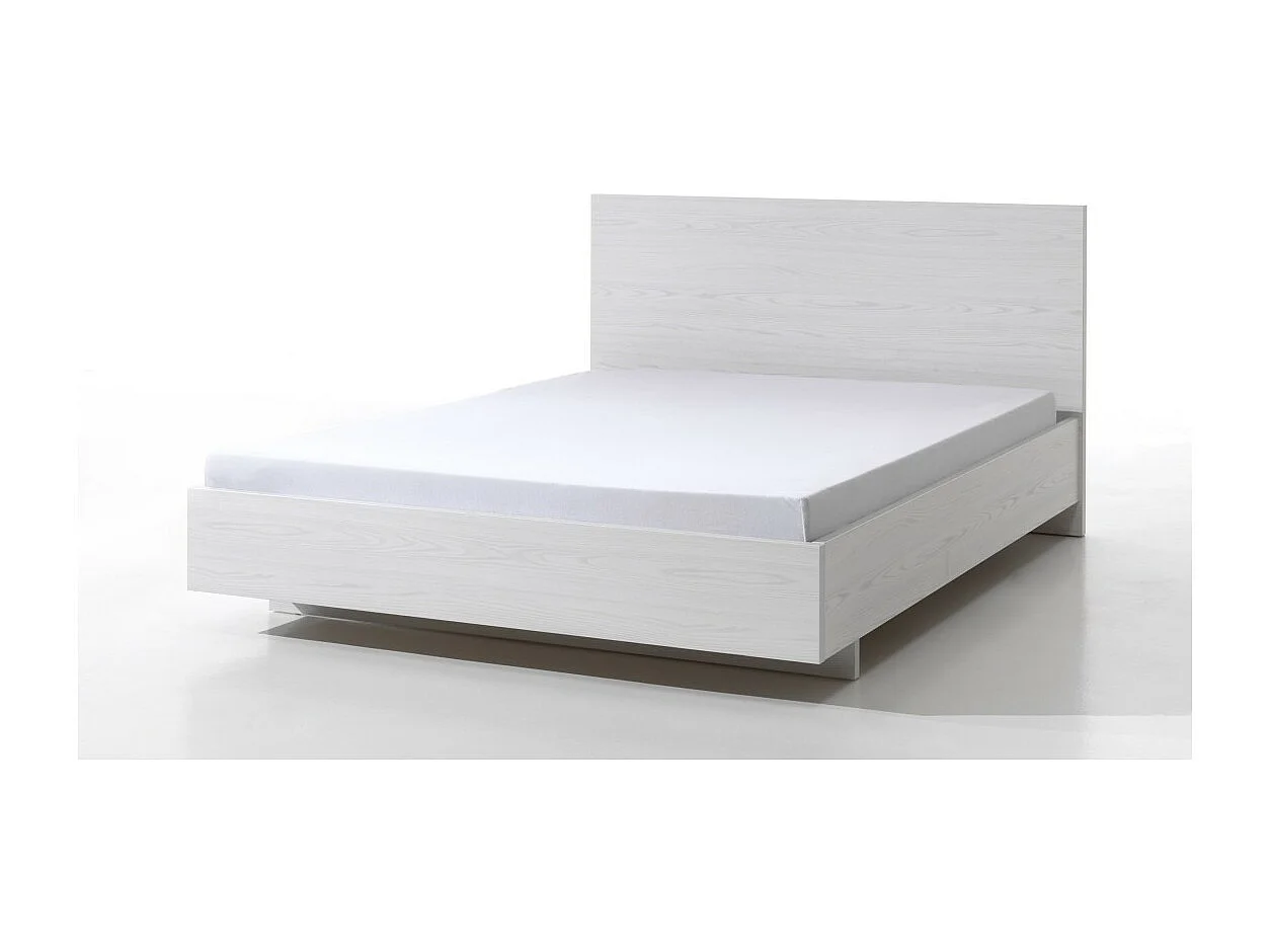 Letto 160x200 colore bianco effetto legno collezione OLVENA