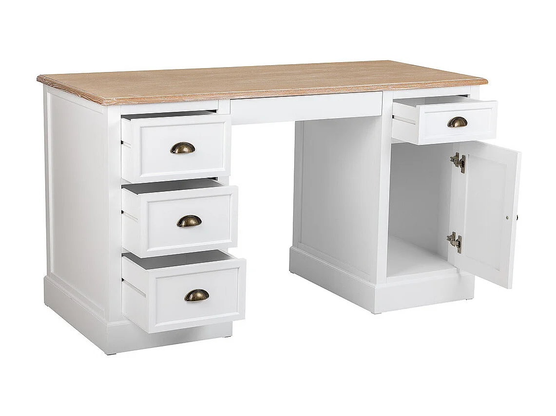 Bureau en bois blanc 140x60x78.5h