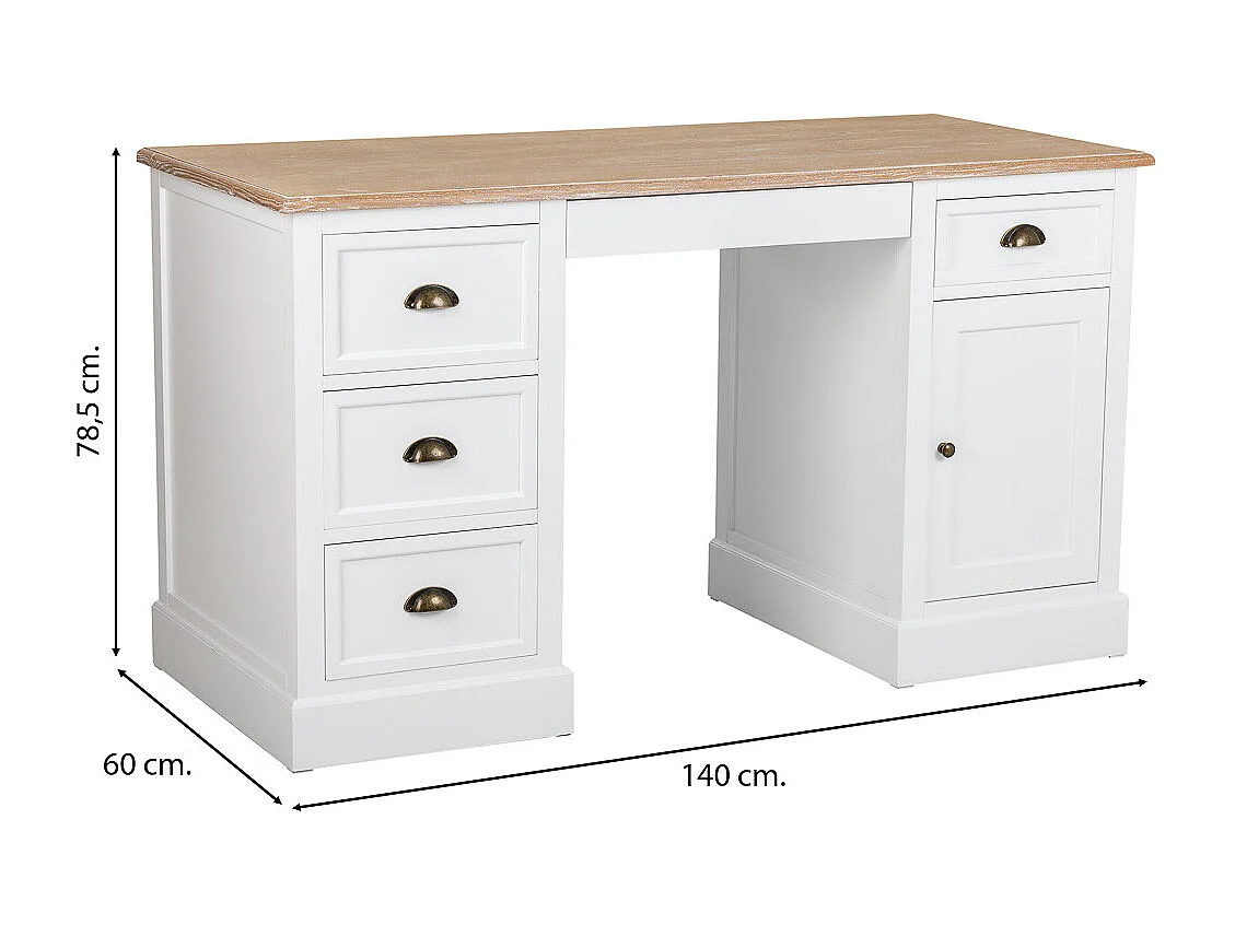 Mesa escritorio de madera blanco 140x60x78.5
