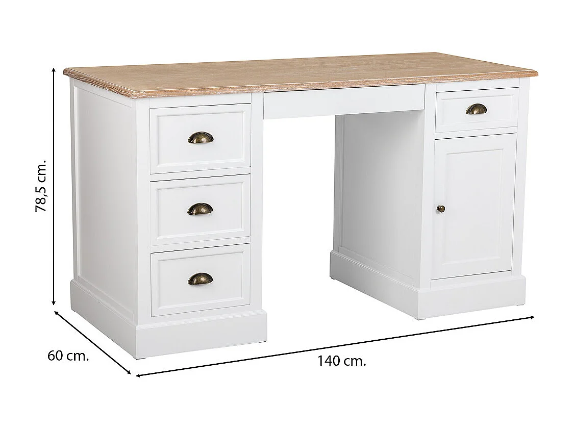 Weißer Schreibtischtisch aus Holz 140x60x78,5h cm