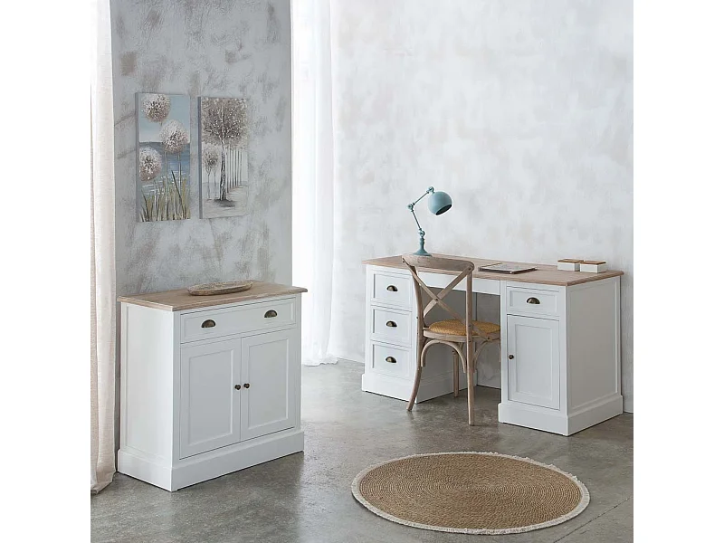 Mesa escritorio de madera blanco 140x60x78.5