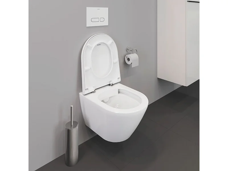 Pack WC suspendu sans bride compact DURAVIT D-Neo + bâti support GROHE Rapid SL Projet + abattant + plaque chromé