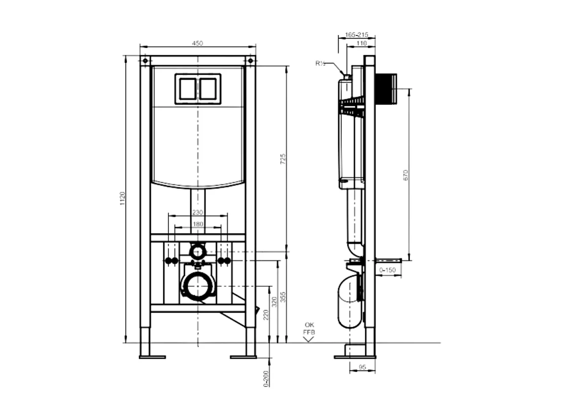 Bâti-support VILLEROY ET BOCH ViConnect autoportant NF