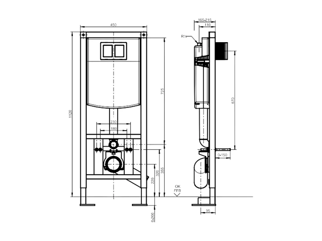 Bâti-support VILLEROY ET BOCH ViConnect autoportant NF