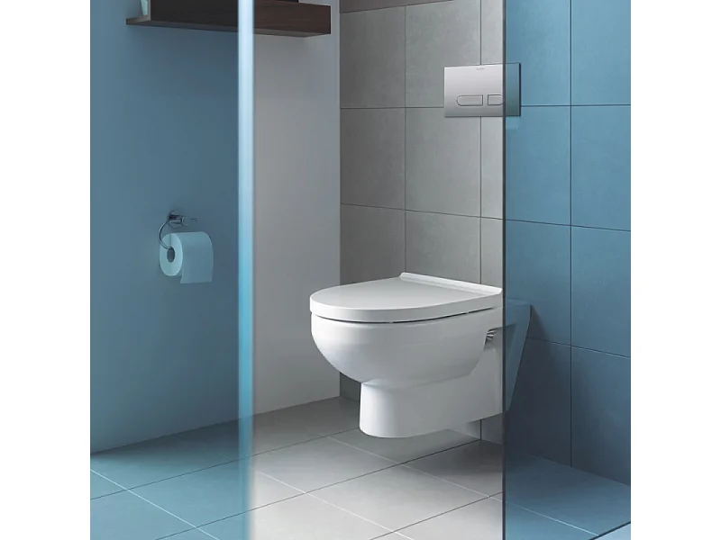 Pack WC suspendu sans bride compact DURAVIT Duravit No.1 + bâti support GROHE Rapid SL Projet + abattant + plaque chromé