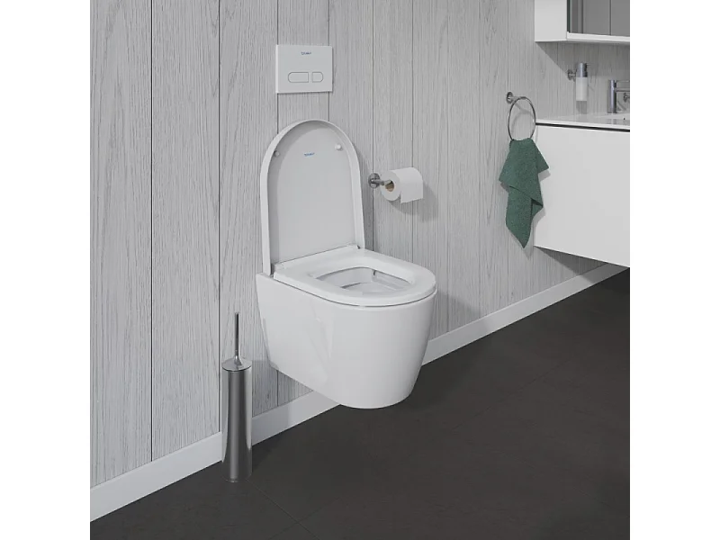 Pack WC suspendu sans bride compact DURAVIT Me by Starck + bâti support GROHE Rapid SL Projet + abattant + plaque chromé