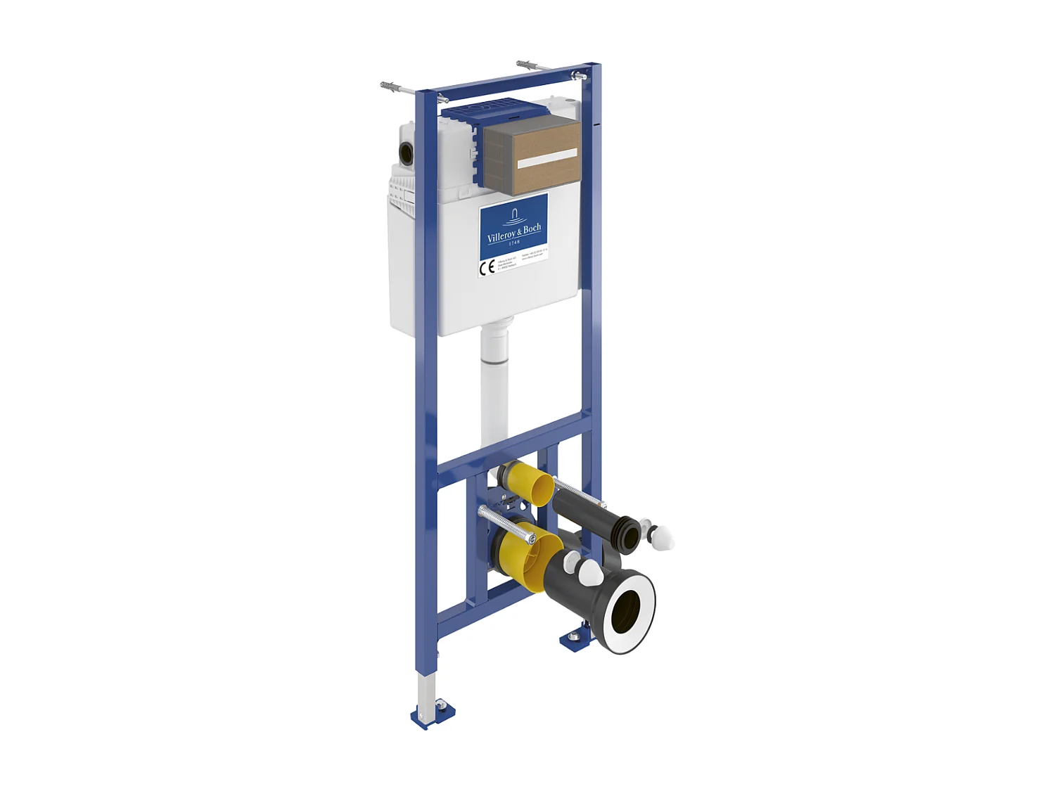 Pack WC suspendu sans bride VILLEROY ET BOCH Avento + Bâti support ViConnect Pro + abattant frein de chute + plaque noir mat