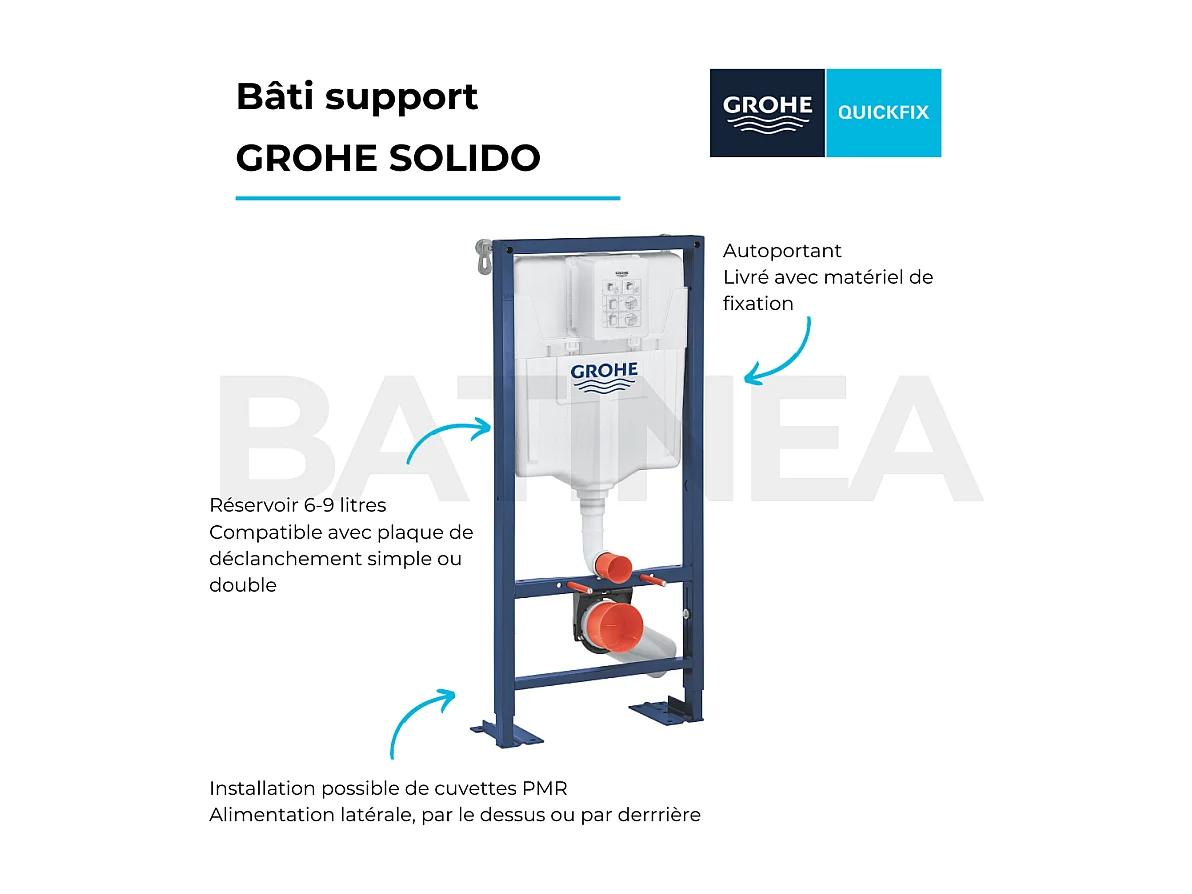 Bâti support WC autoportant GROHE Solido