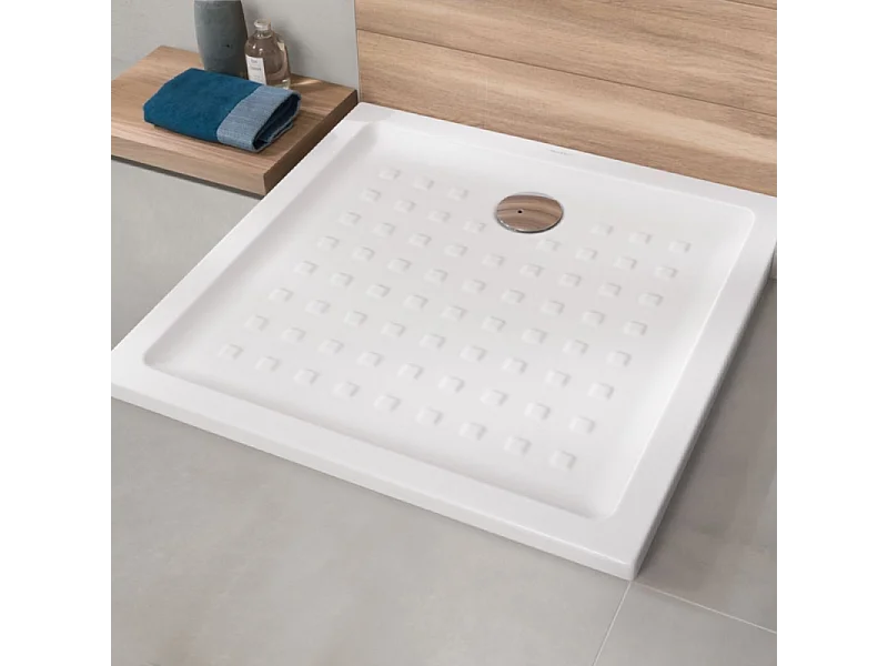 Pack receveur de douche 100 x 80 VILLEROY ET BOCH O Novo rectangle blanc + Kit d'étanchéité WEDI