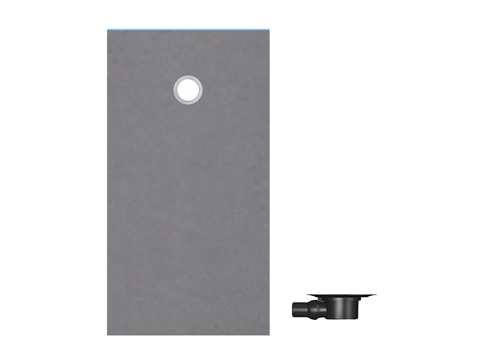 Receveur de douche à carreler 160 x 90 WEDI Fundo Primo rectangle écoulement excentré + bonde horizontale