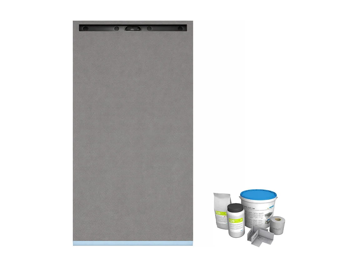 Receveur de douche à carreler 160 x 100 cm WEDI Fundo Riolito Neo + Kit d'étanchéité
