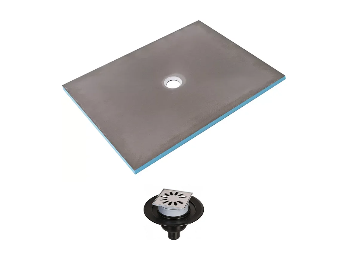 Receveur de douche à carreler 140 x 100 WEDI Fundo Primo rectangle écoulement centré + bonde verticale