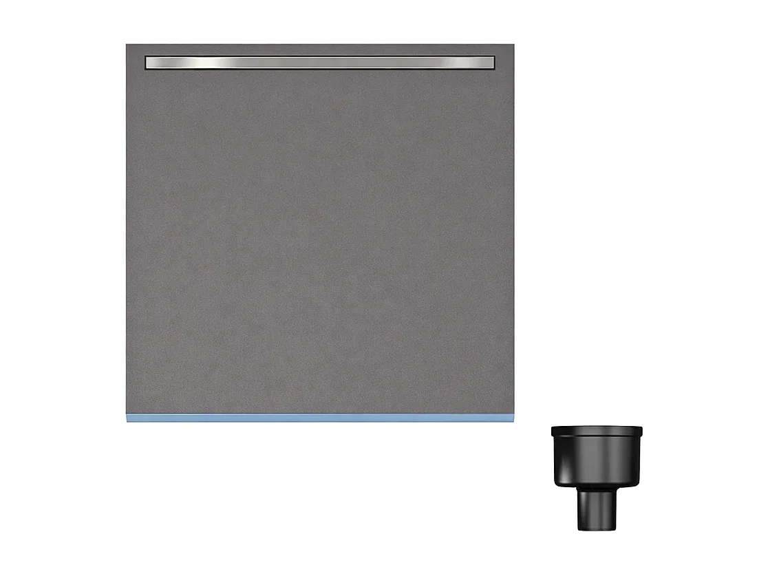 Receveur de douche à carreler 120 x 120 cm WEDI Fundo Riolito Neo + bonde verticale + barrette de finition