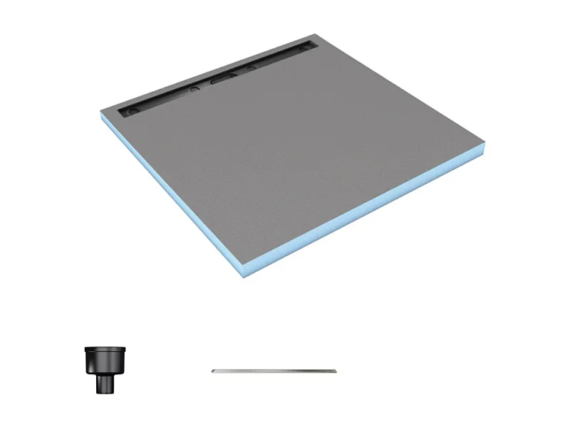 Receveur de douche à carreler 120 x 120 cm WEDI Fundo Riolito Neo avec écoulement vertical + barrette de finition 70 cm