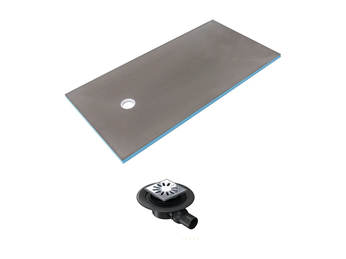 Receveur de douche à carreler 180 x 90 WEDI Fundo Primo rectangle écoulement excentré + bonde horizontale