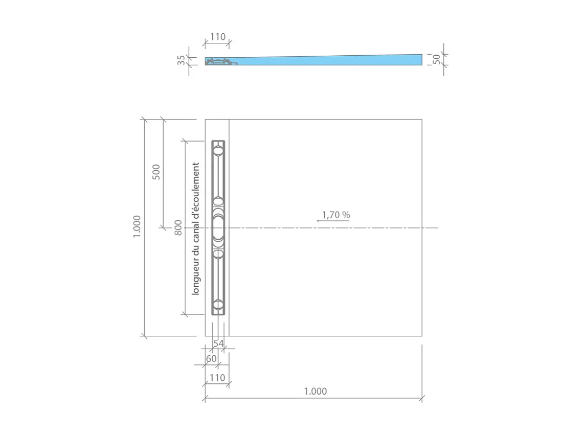 Receveur de douche à carreler 100 x 100 cm WEDI Fundo Riolito Neo + Kit d'étanchéité