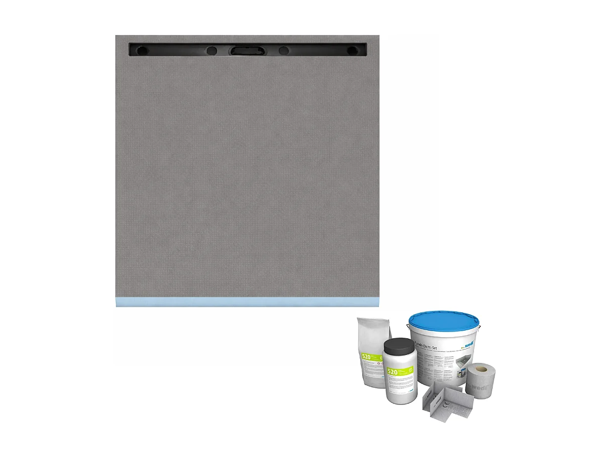 Receveur de douche à carreler 100 x 100 cm WEDI Fundo Riolito Neo + Kit d'étanchéité