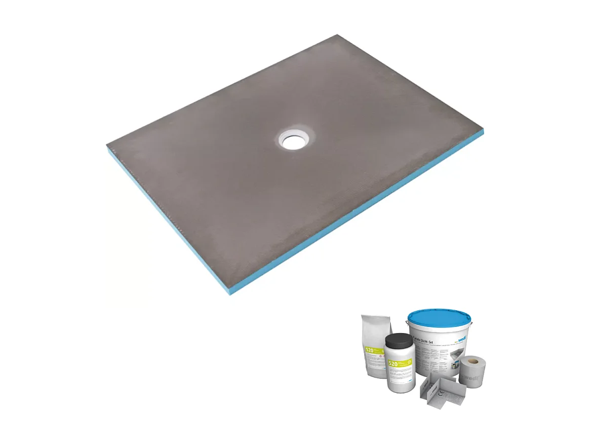 Receveur de douche à carreler 180 x 90 WEDI Fundo Primo rectangle écoulement centré + kit d'étancheité