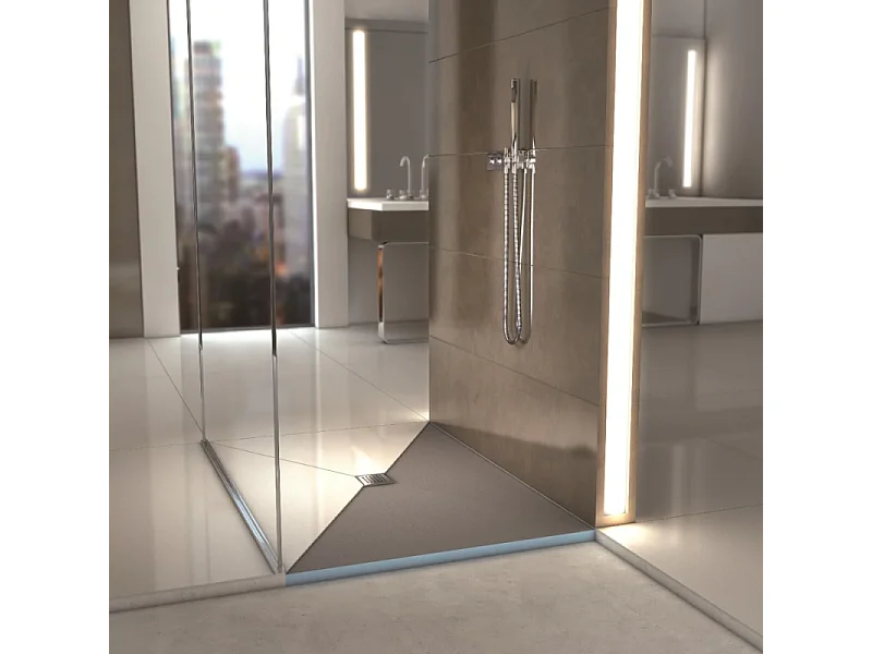 Receveur de douche à carreler 120 x 120 WEDI Fundo Primo carré écoulement centrée + kit d'étancheité